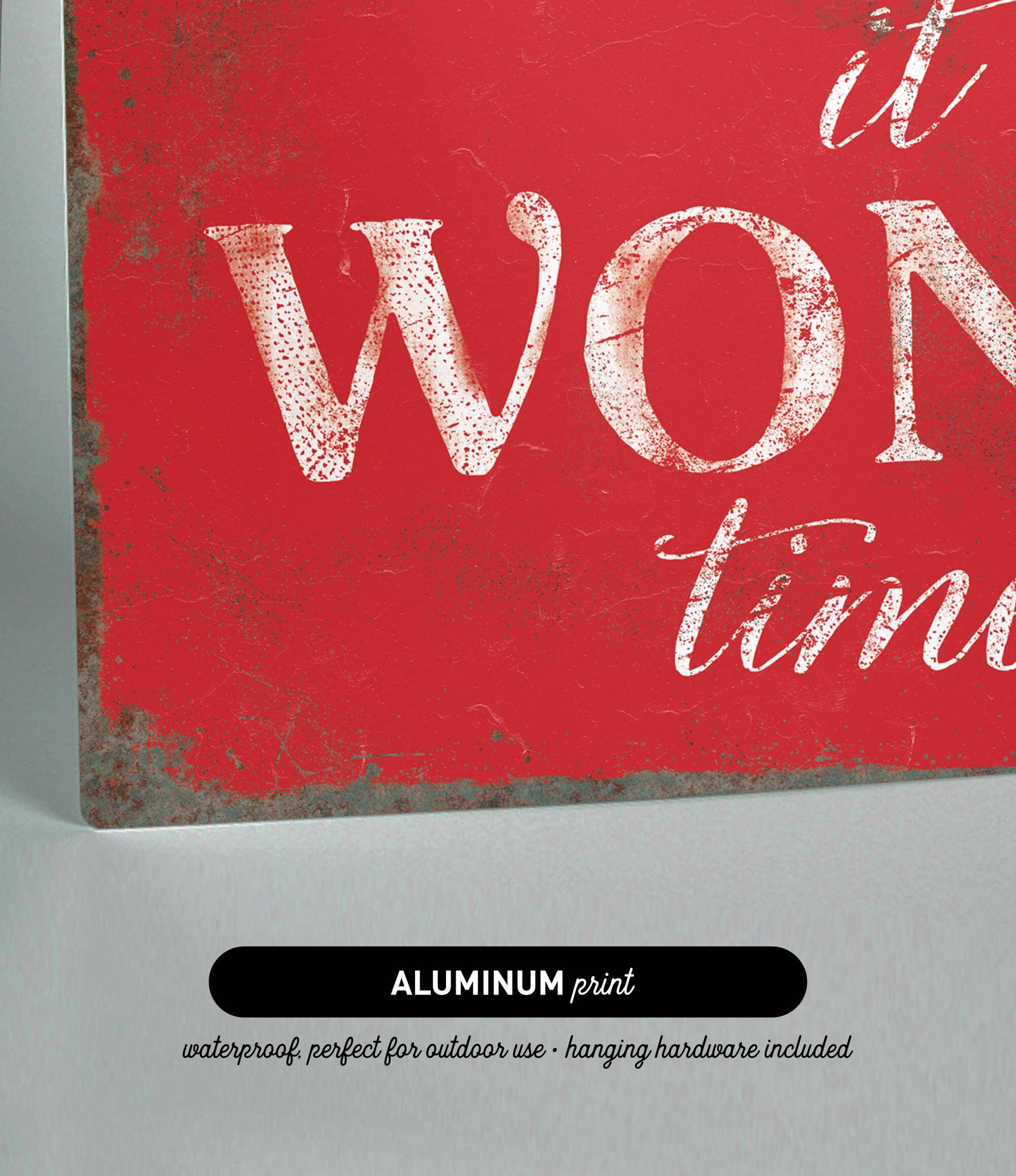 a red sign that says it's won time