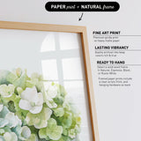 The image is a collage of various watercolor paintings, including a close-up of a green and white flower arrangement.