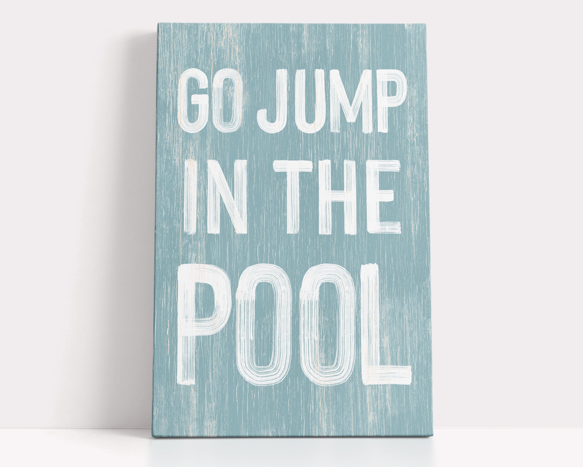 a sign that says go jump in the pool