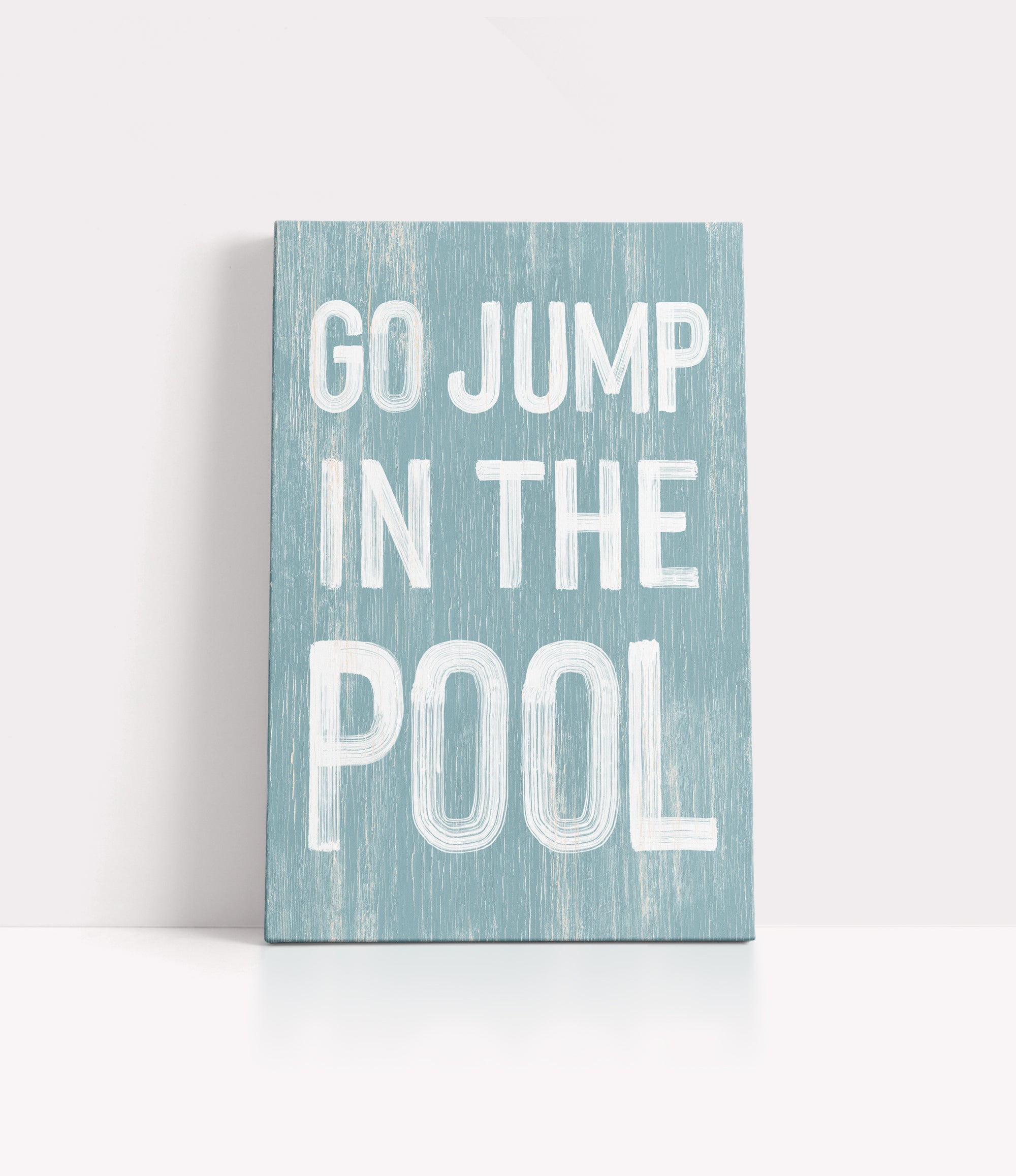 a sign that says go jump in the pool
