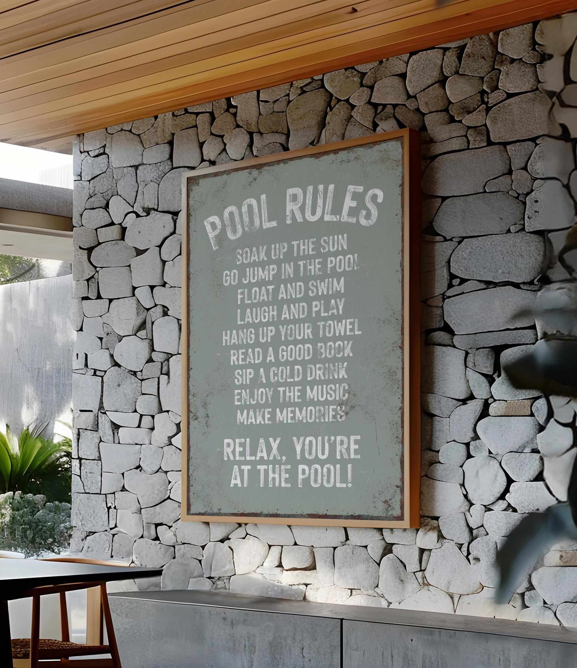 a sign on the wall of a restaurant