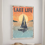 a picture of a sailboat on a lake life poster