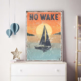 a picture of a sailboat in a room