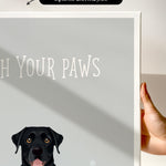 a black dog with a friendly expression, looking at the camera.
