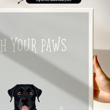 a black dog with a friendly expression, looking at the camera.
