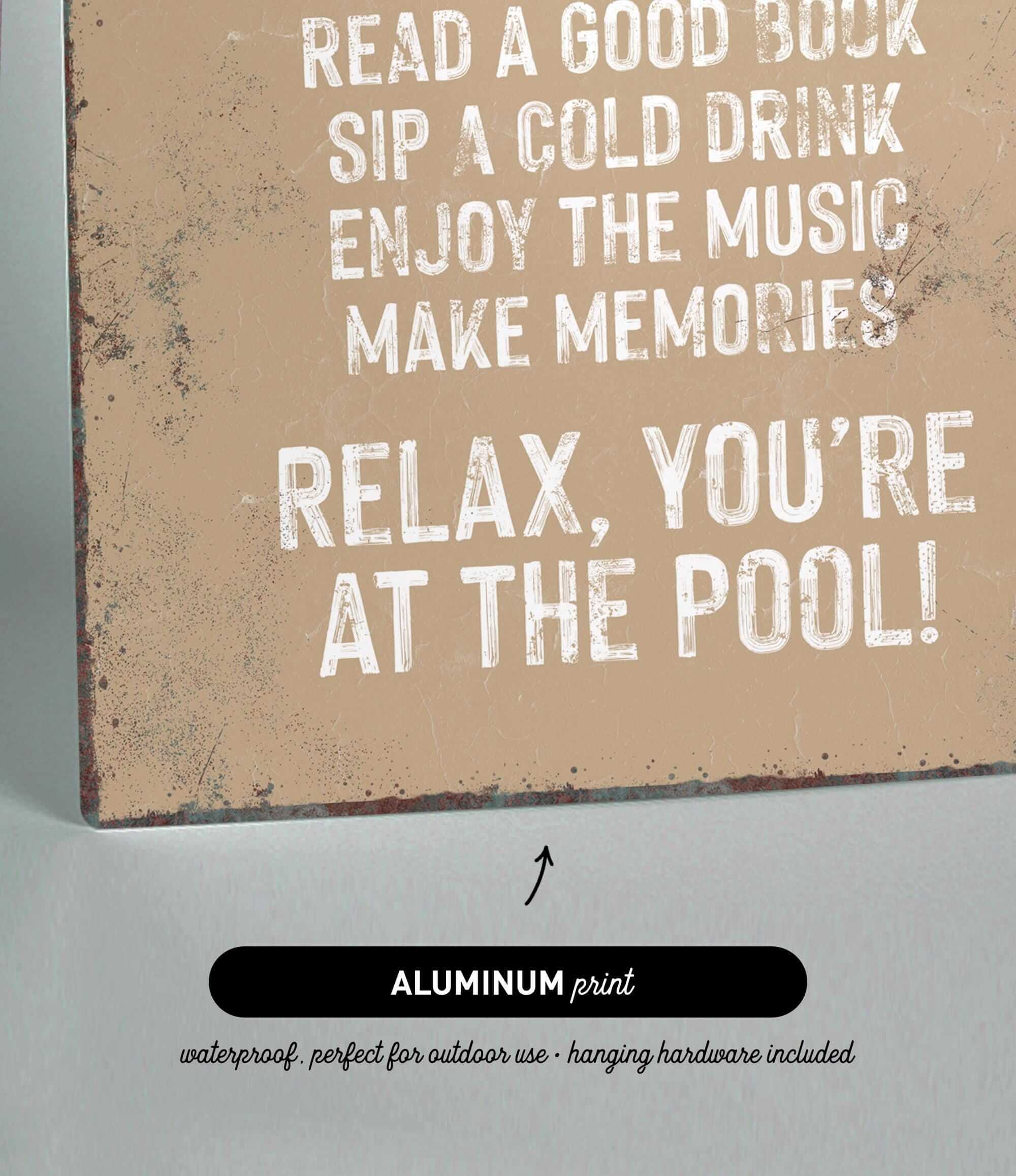 a sign that reads relax you&#39;re at the pool