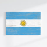 the flag of argentina painted on a white wall