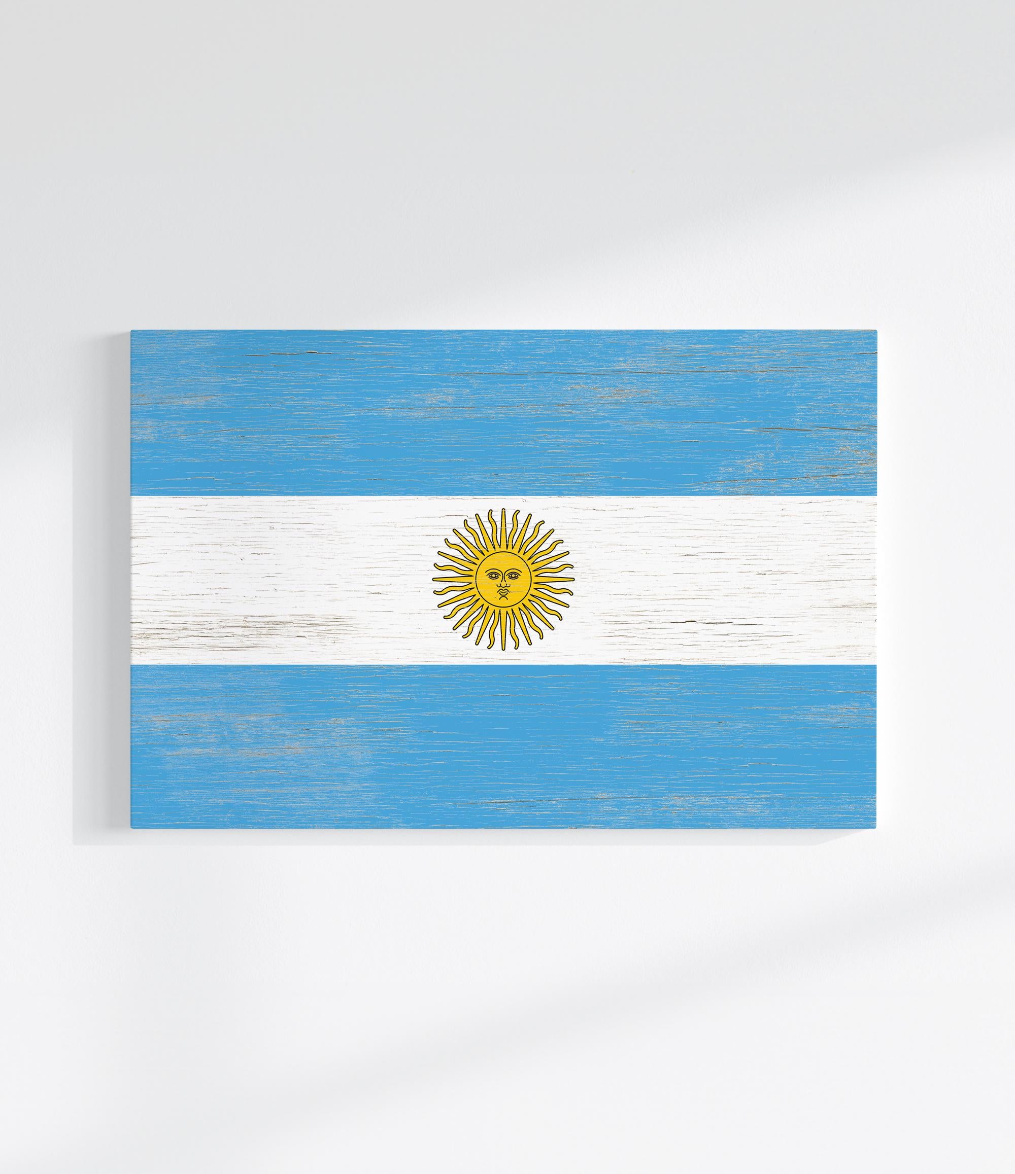 the flag of argentina painted on a white wall