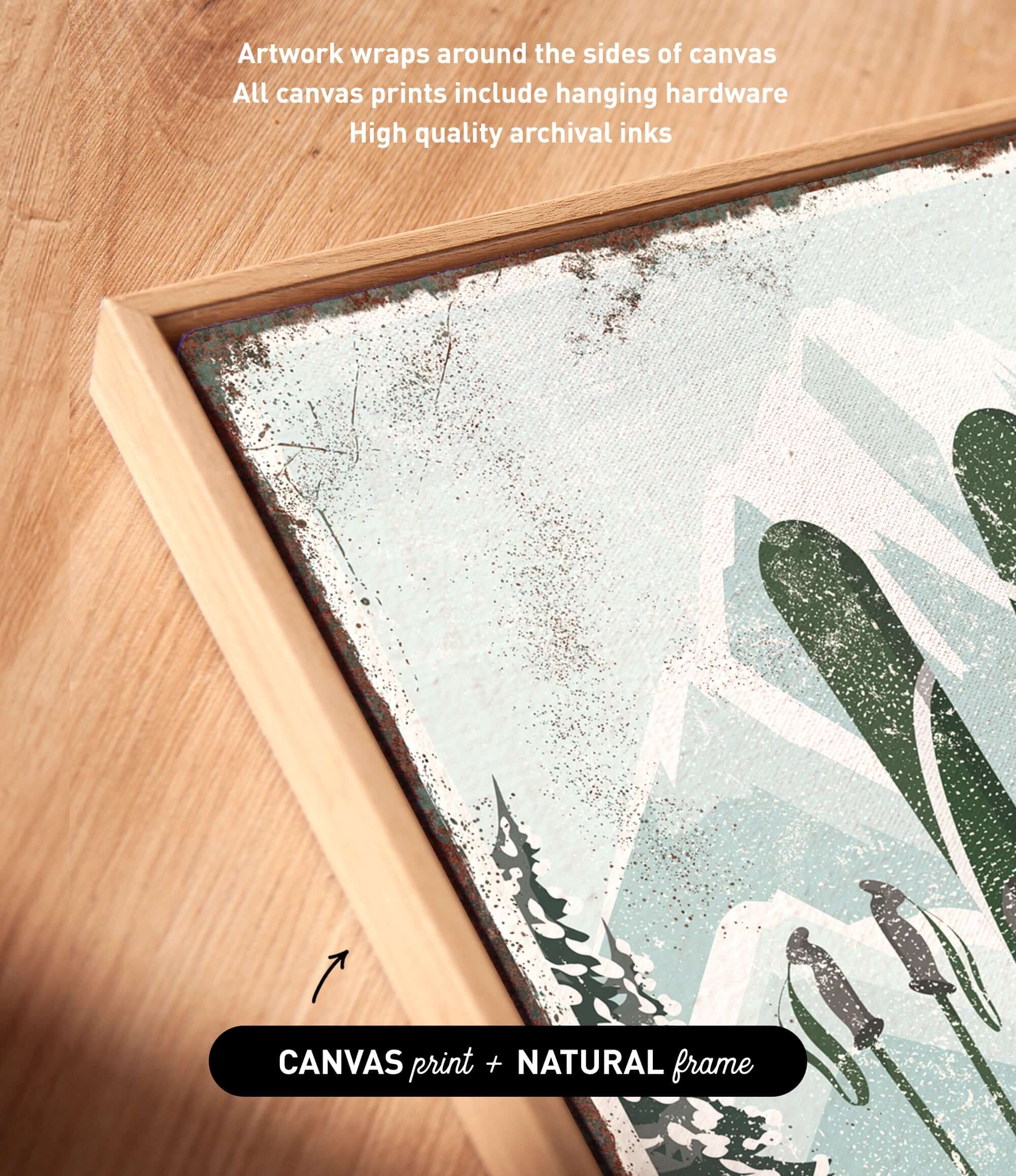 a picture of a painting on a wooden frame