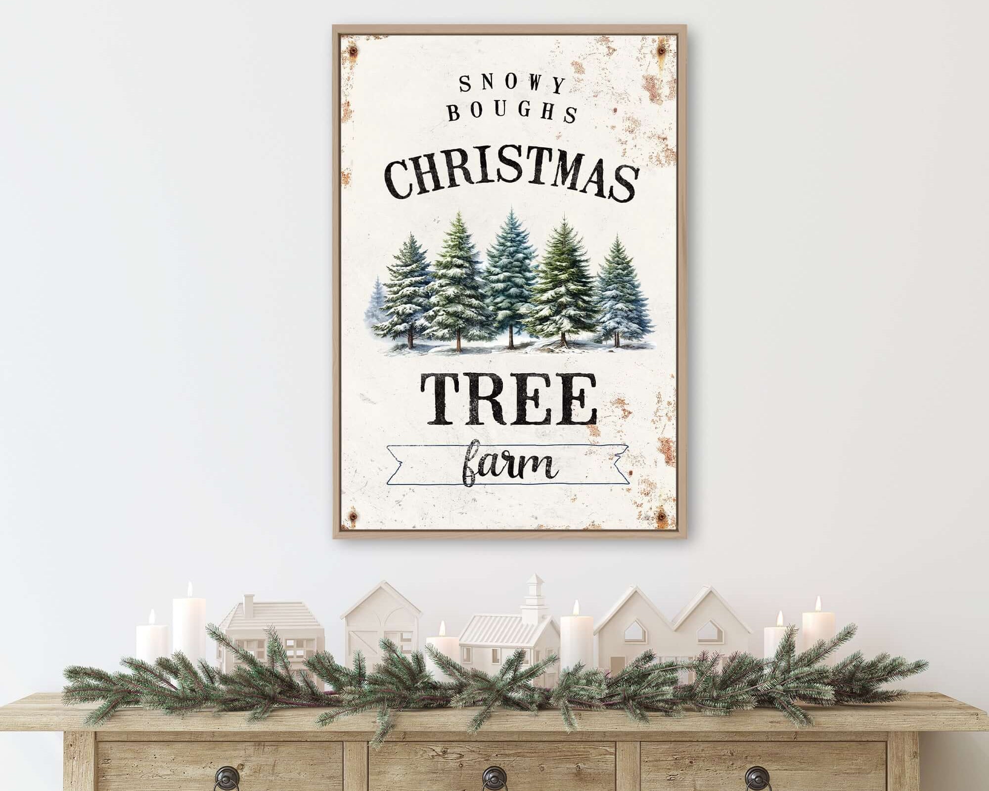 a wooden table topped with a christmas tree