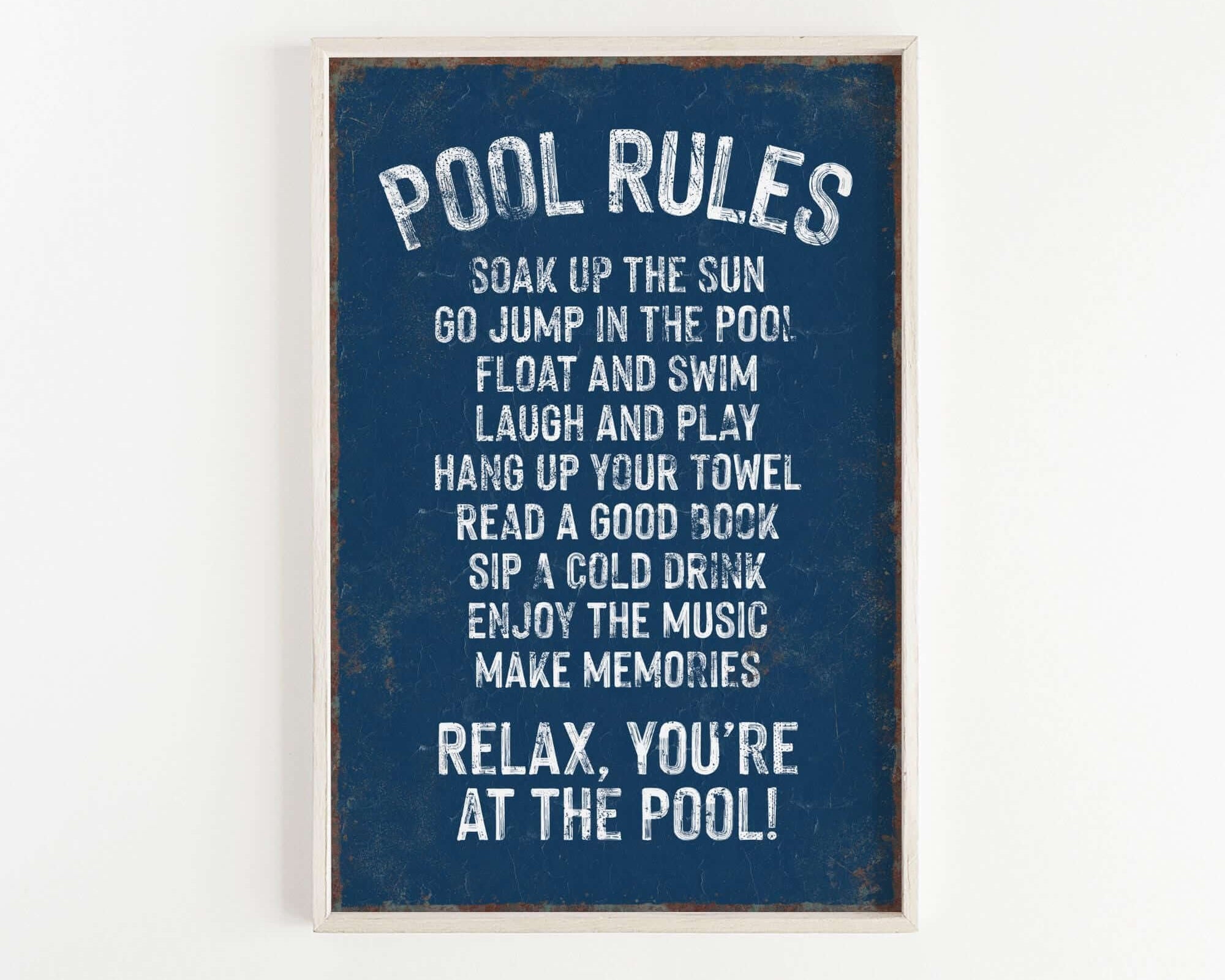 a blue and white poster with a poem on it