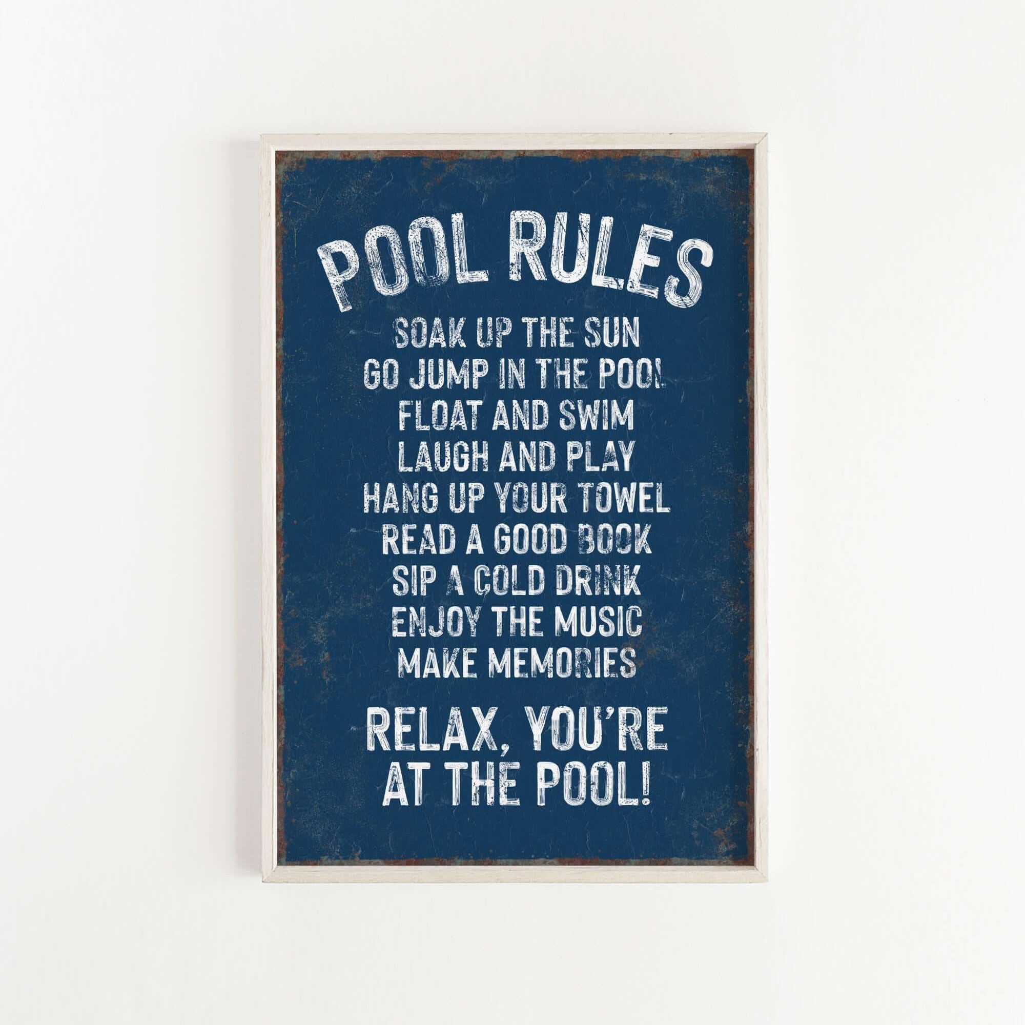 a blue and white poster with a poem on it