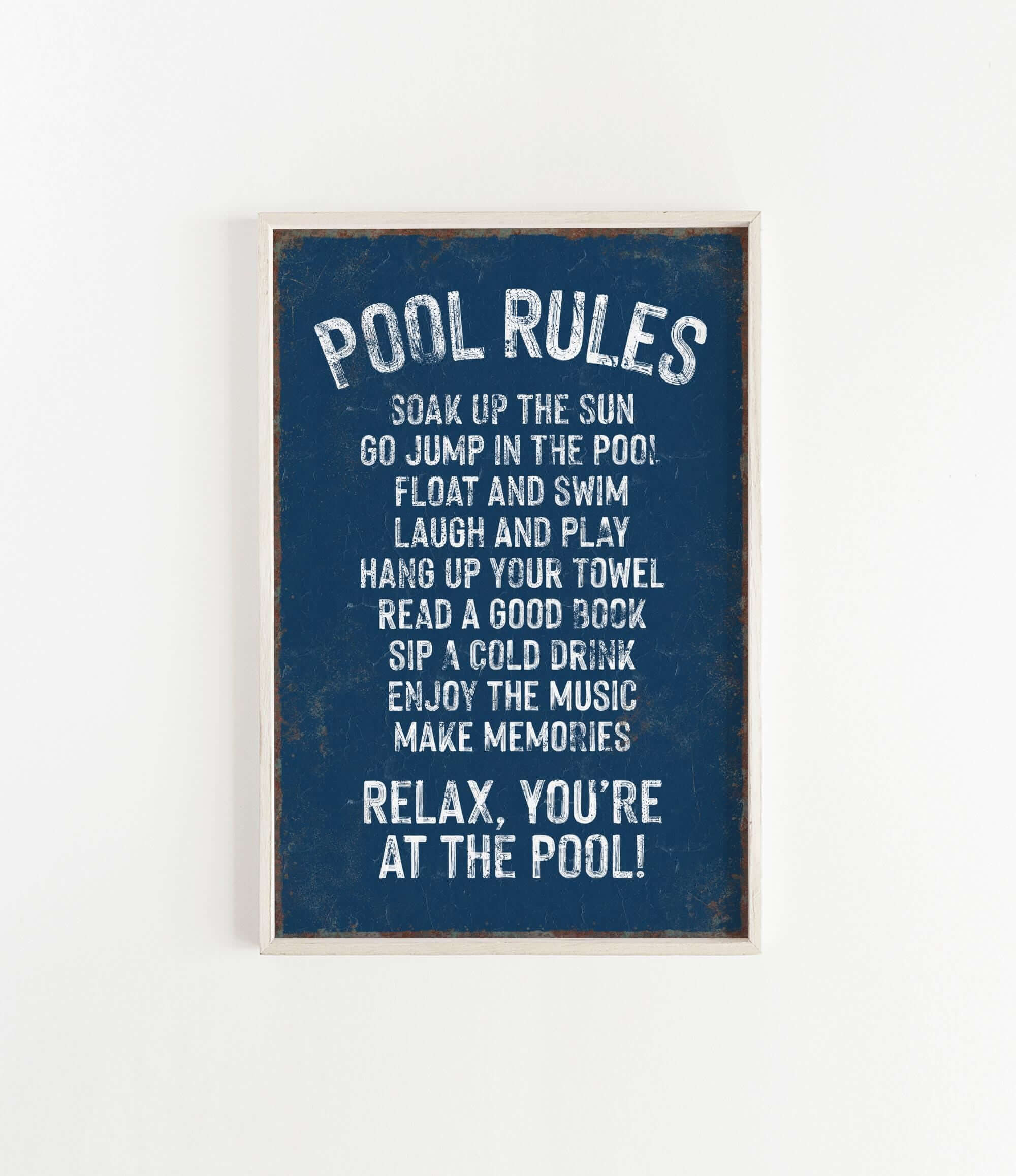 a blue and white poster with a poem on it