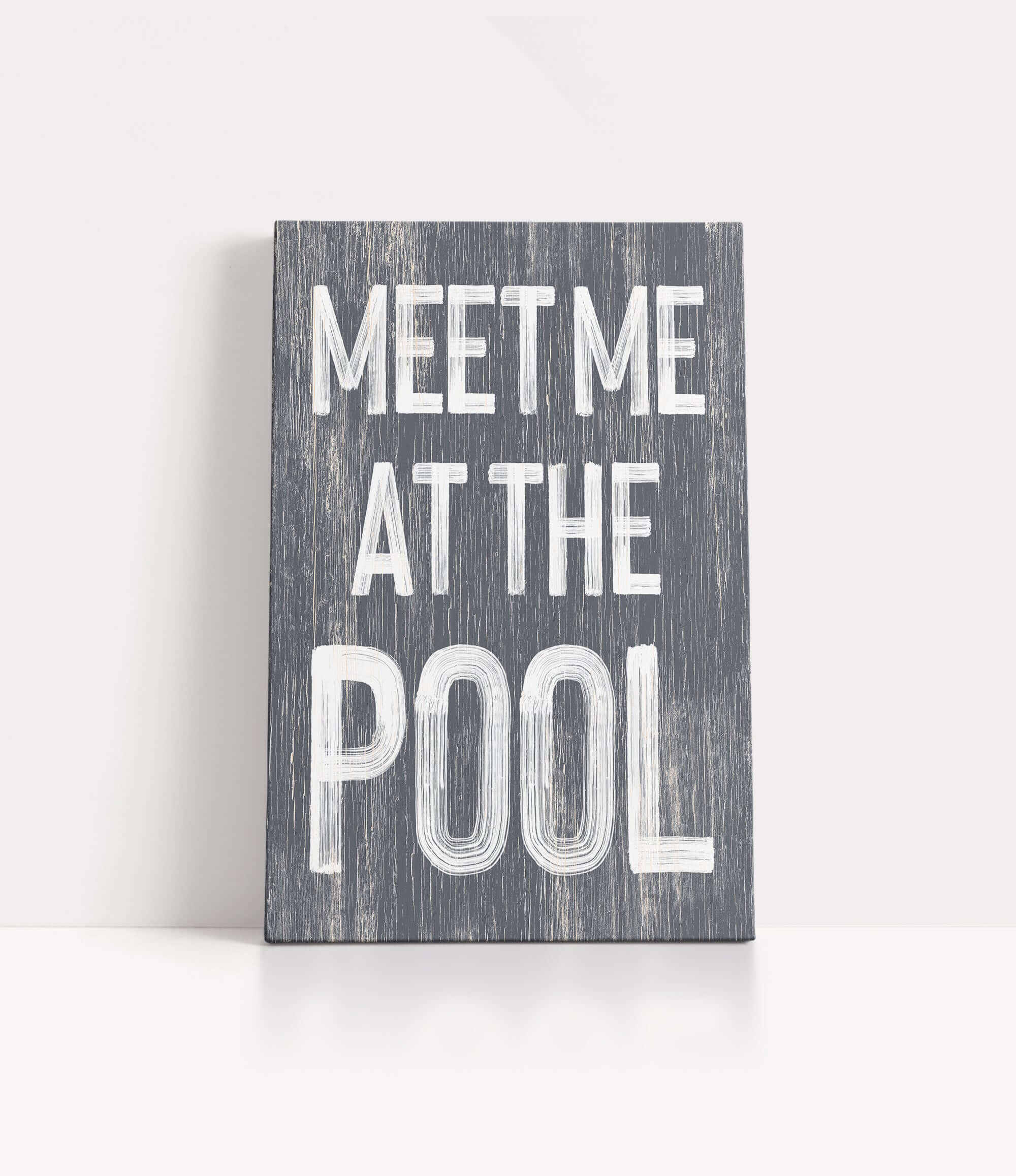 a wooden sign that says meet me at the pool