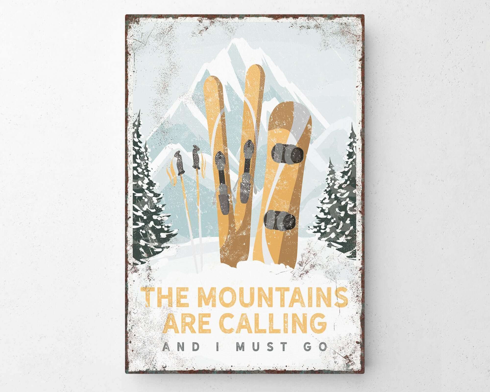 a picture of some skis on a wall
