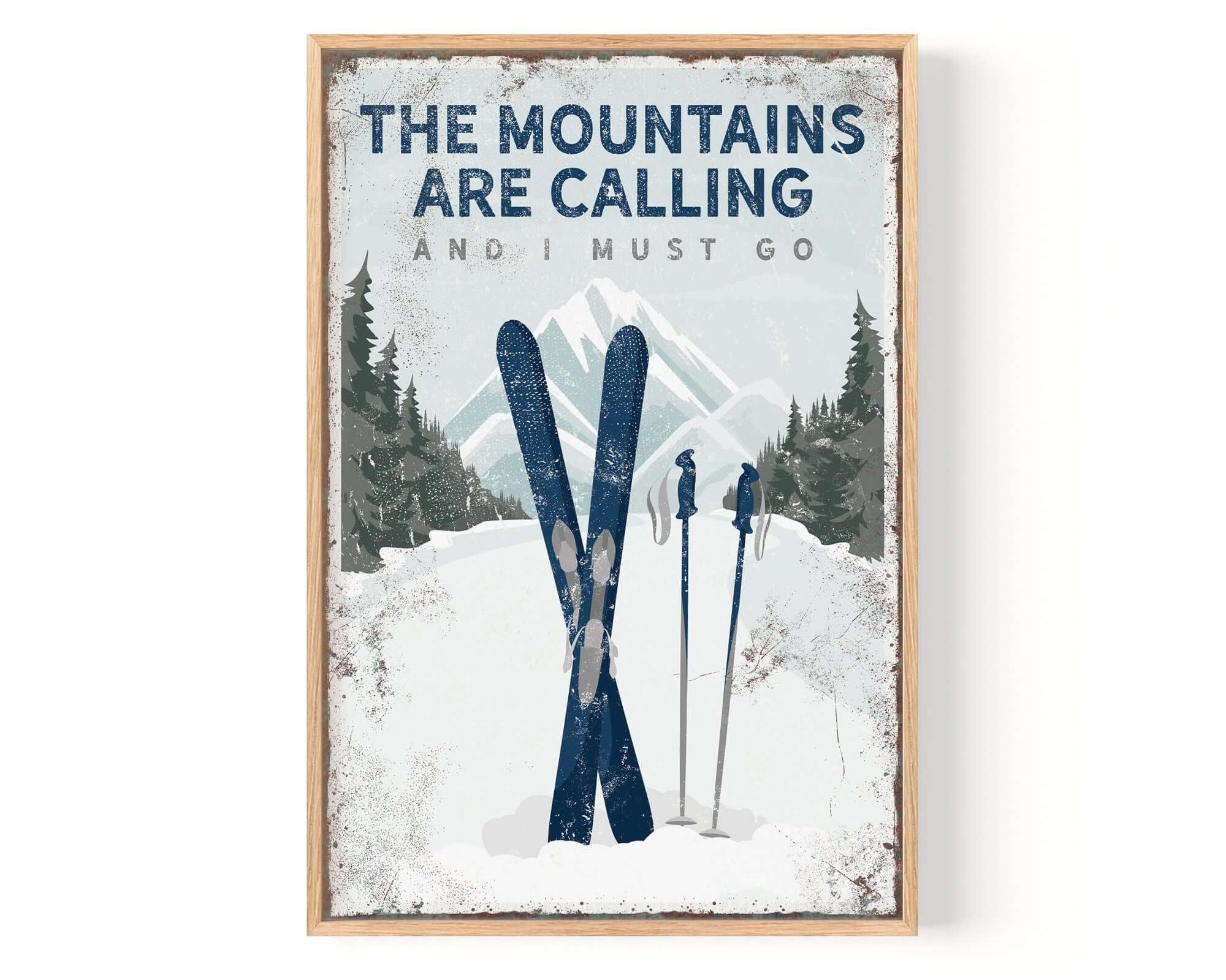 a poster of a pair of skis in the snow