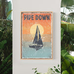 a painting of a sailboat on a white wall