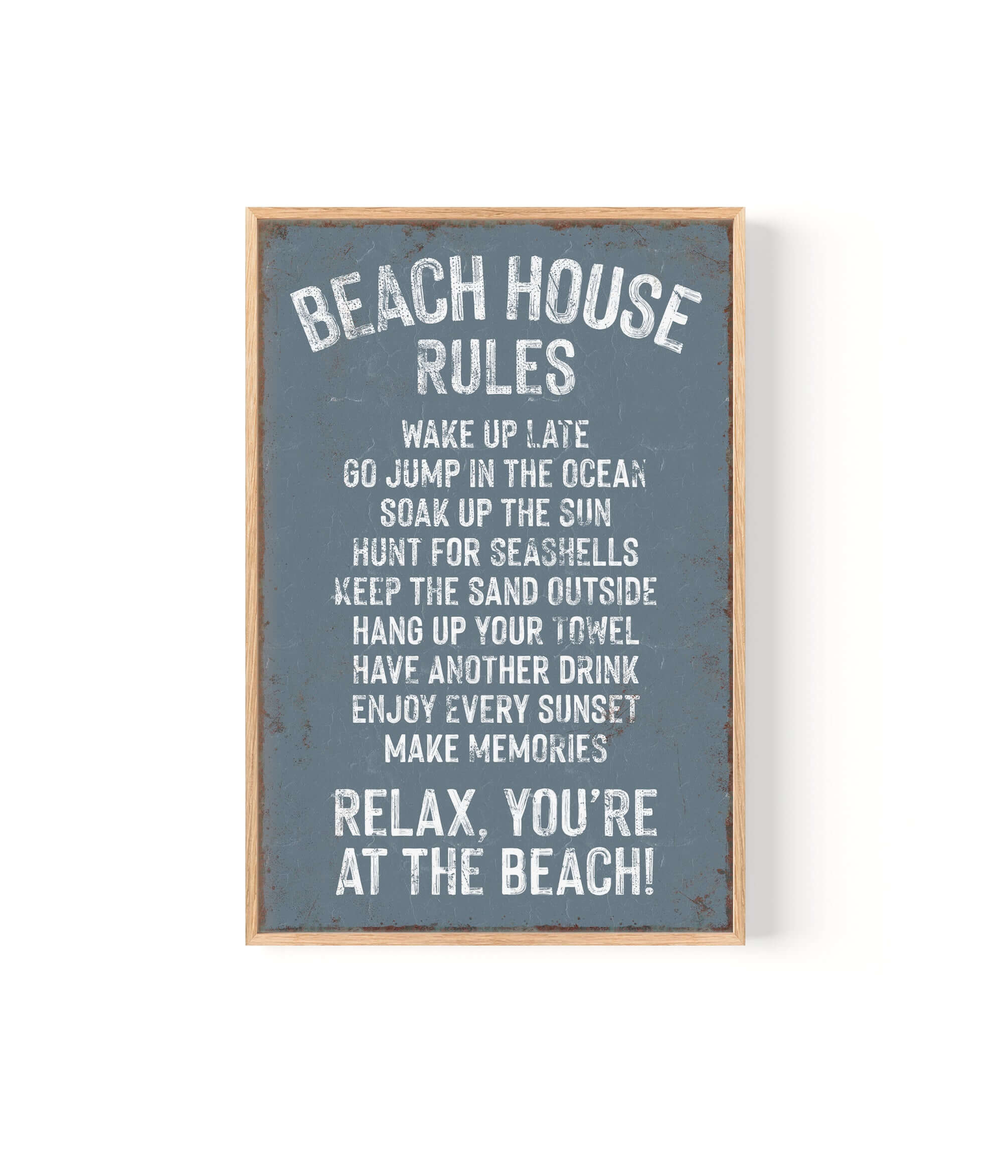 a sign that says beach house rules on it