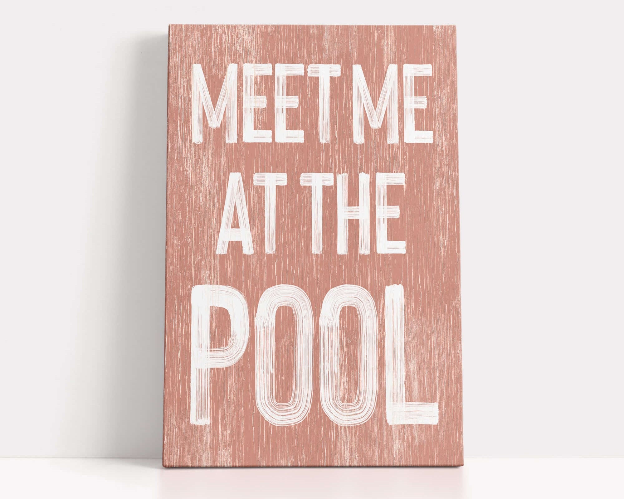 a wooden sign that says meet me at the pool