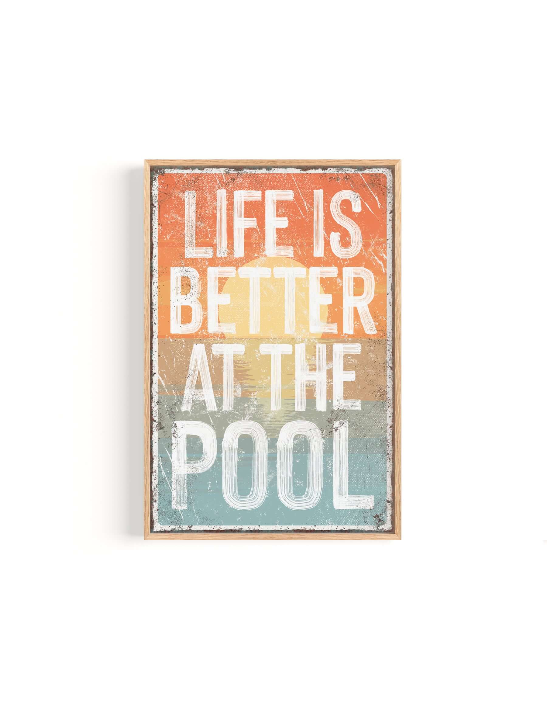 a sign that says life is better at the pool