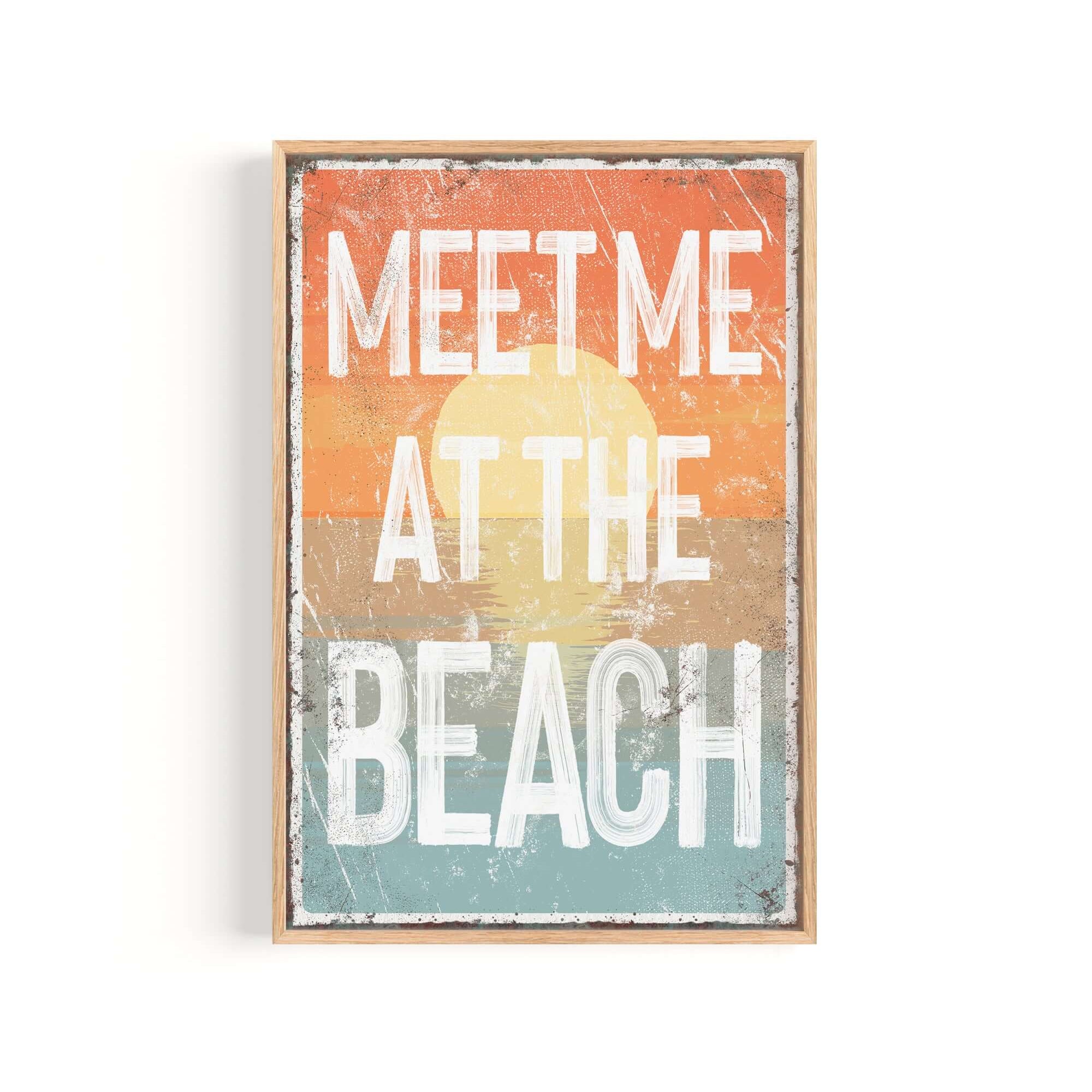 a sign that says meet me at the beach