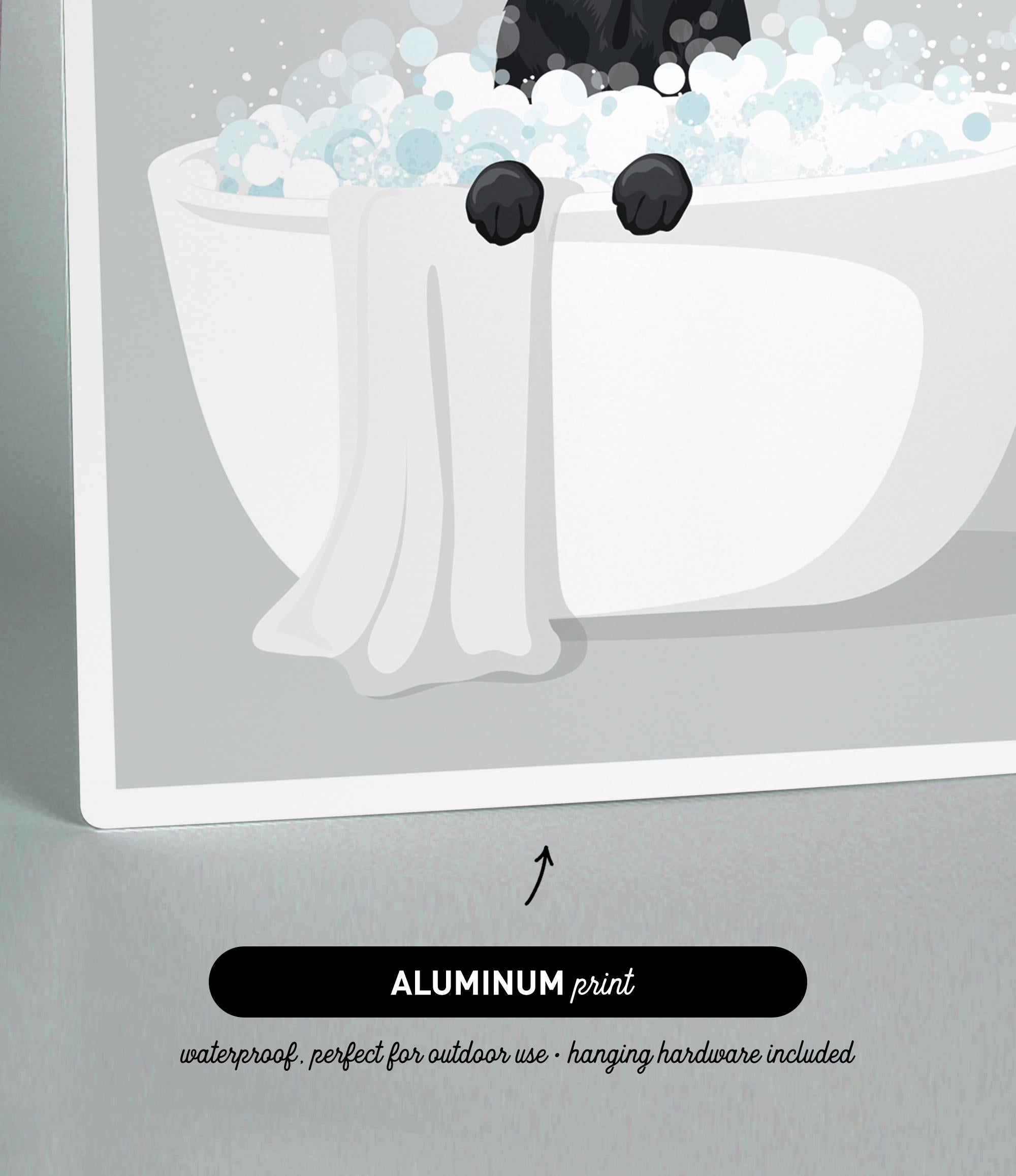 a black cat sitting in a white bathtub filled with bubbles, with its paws hanging over the edge.
