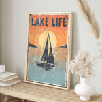 a picture of a sailboat on a shelf