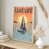 a picture of a sailboat on a shelf