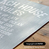 The image is a close-up of a textured grey surface with bold white text that reads "ACHIEVING RULES".