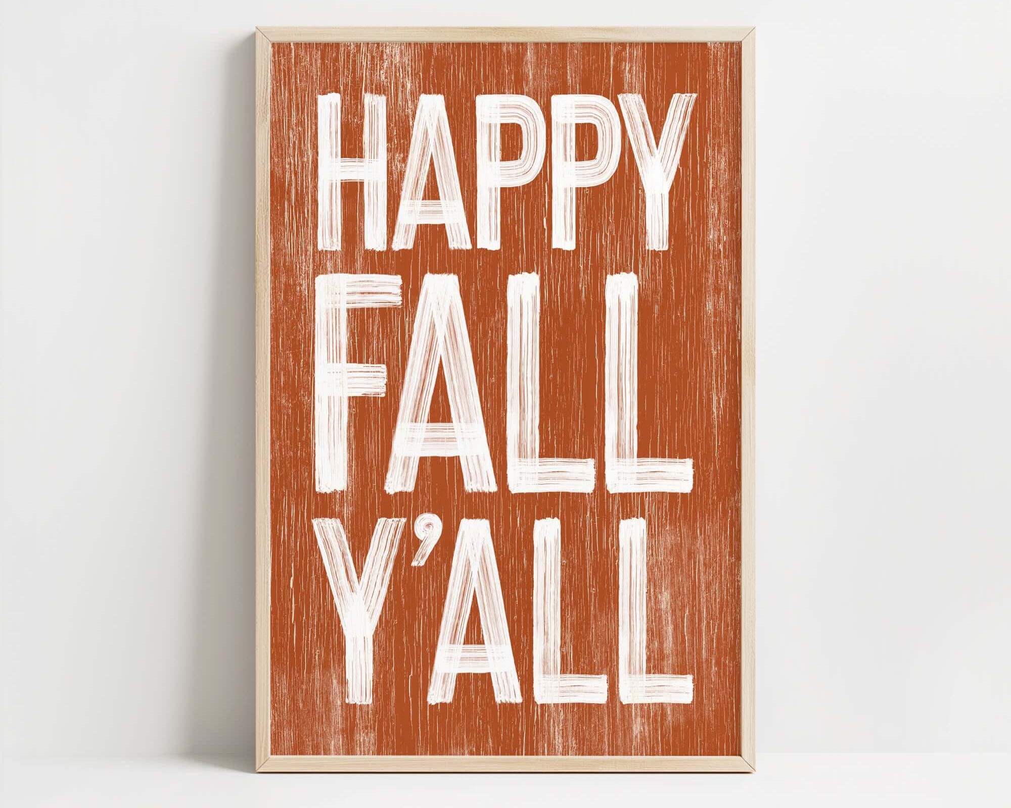 a wooden sign that says happy fall y'all