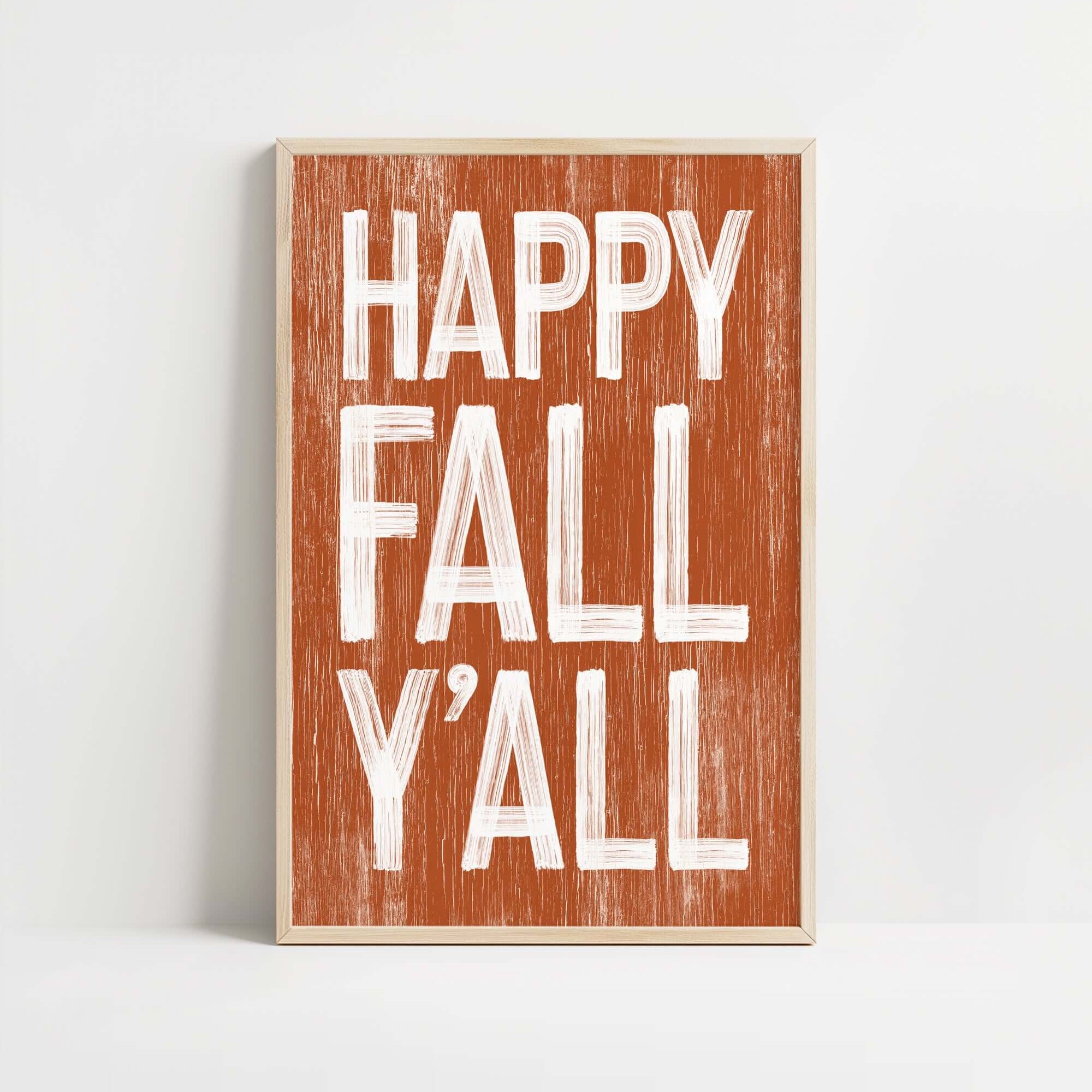 a wooden sign that says happy fall y'all