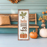 a wooden sign sitting on top of a wooden bench