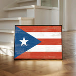 a wooden sign with the flag of the state of texas