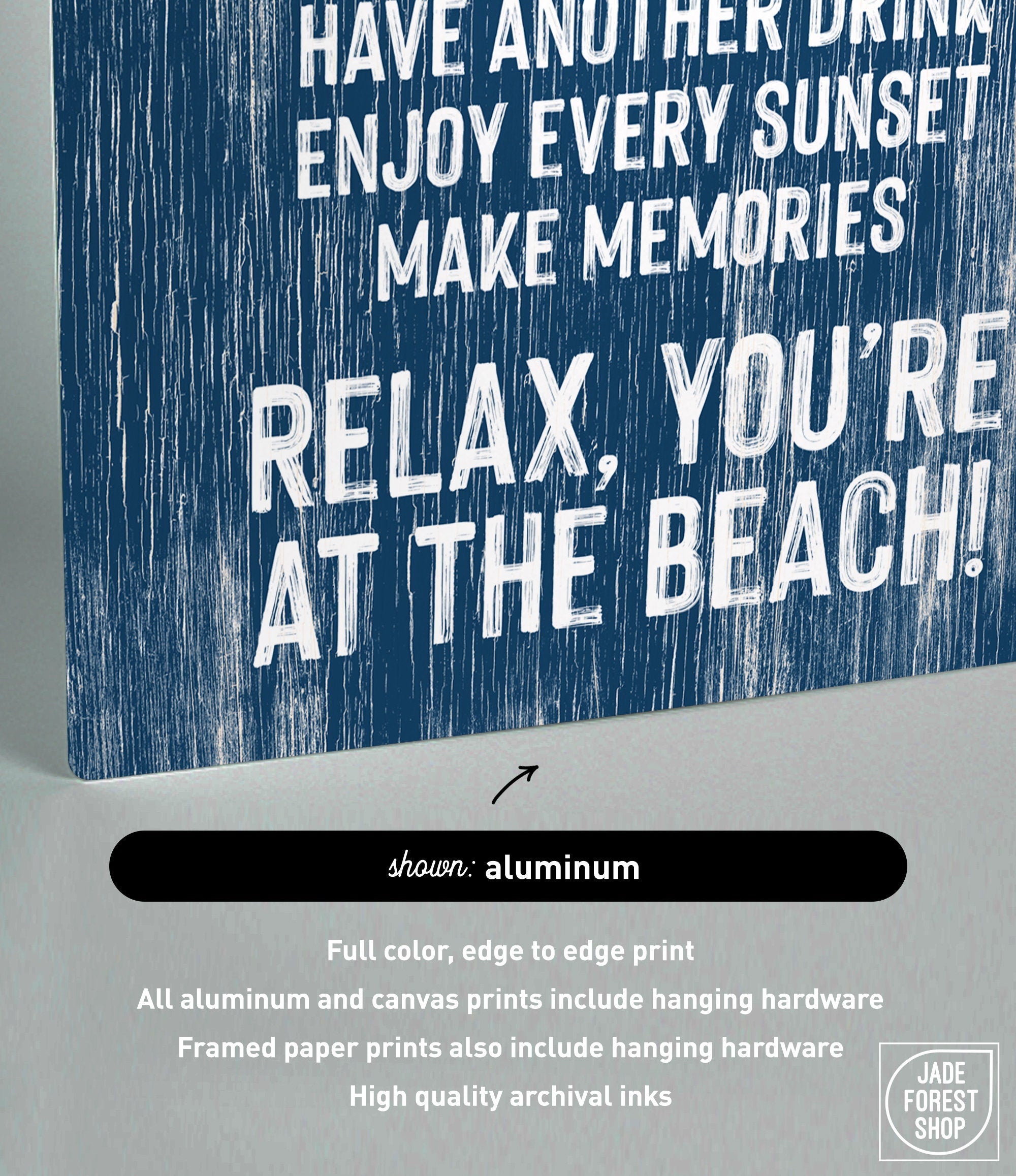 The Beach House Rules Sign is a painted wood nautical wall art piece featuring white text on a blue, weathered background—ideal coastal décor for your beach house.