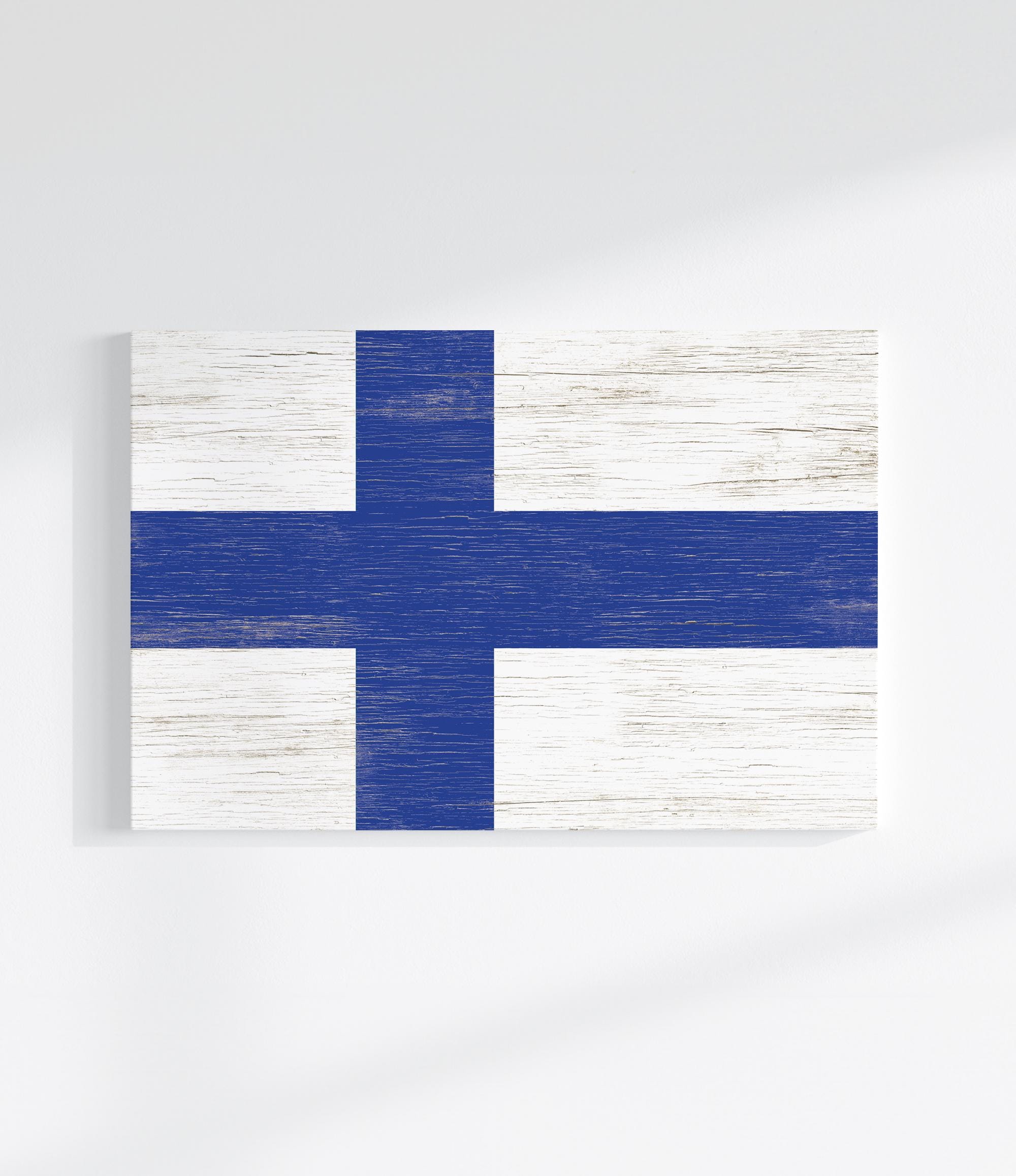a piece of wood with a flag painted on it