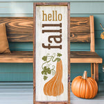 a wooden sign sitting on top of a wooden bench