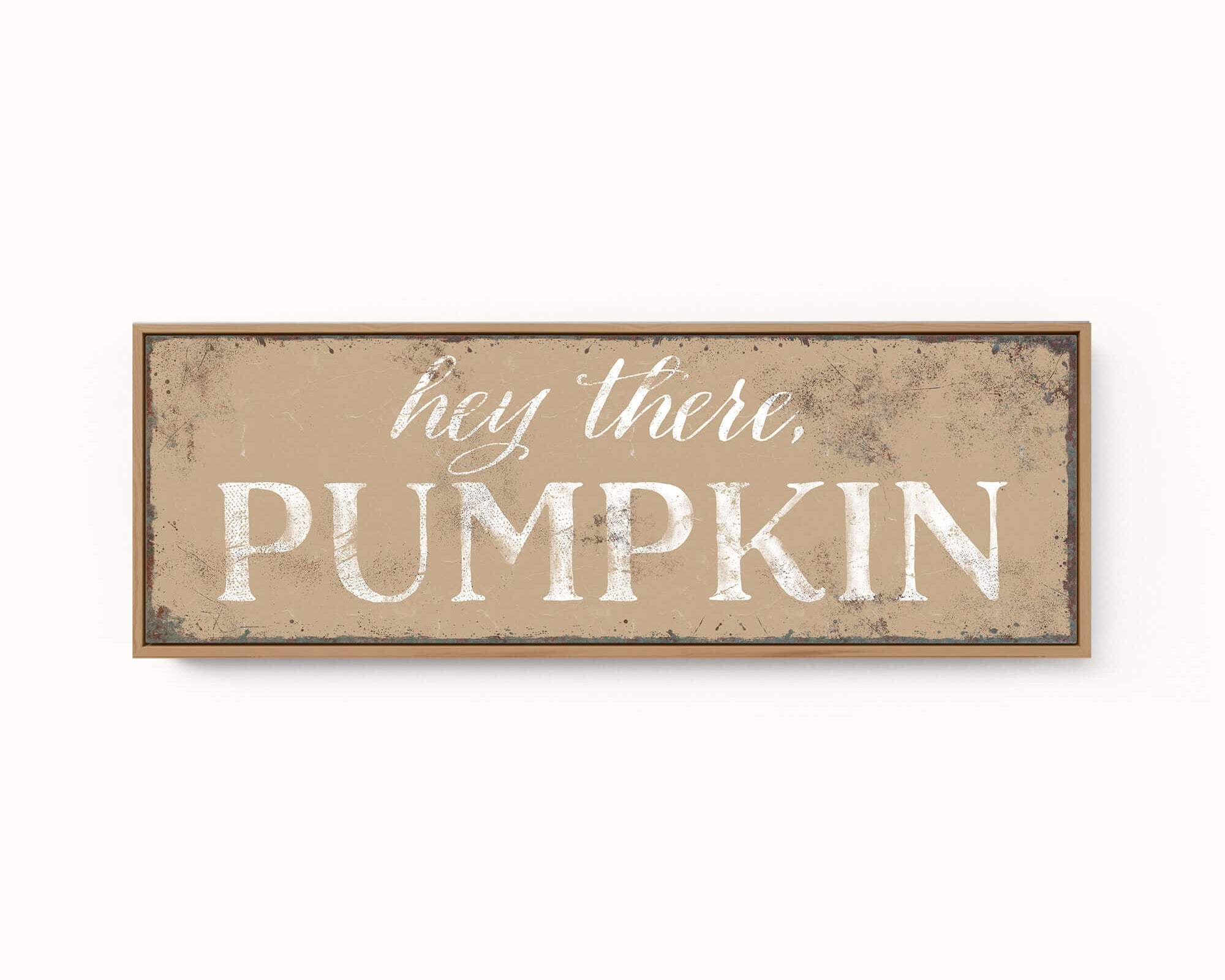a sign that says hey there is a pumpkin