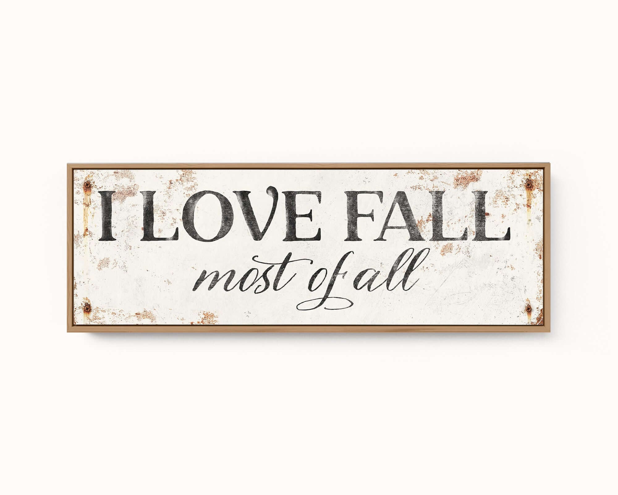 a sign that says i love fall, mist of fall
