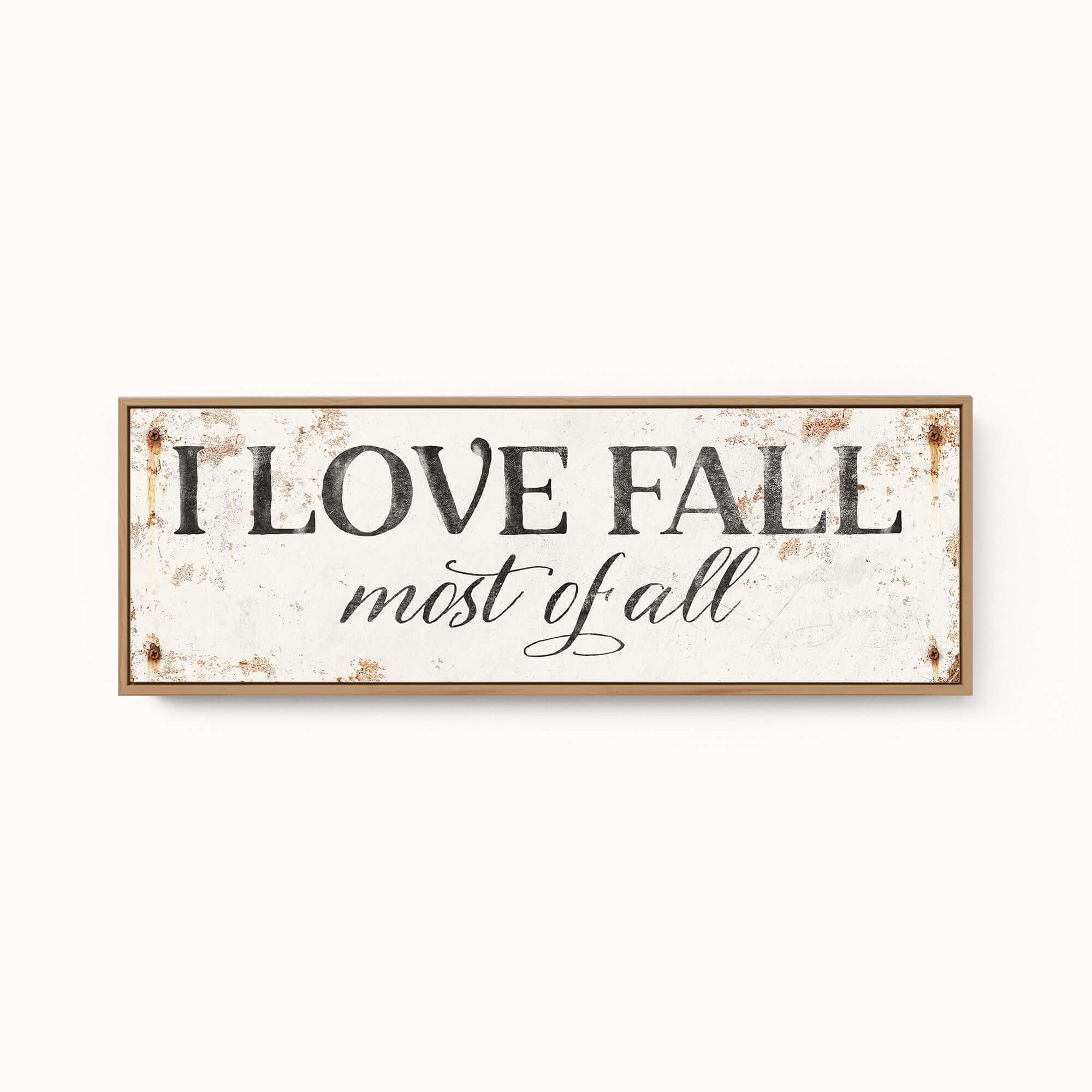 a sign that says i love fall, mist of fall