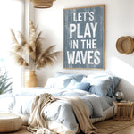 a bedroom with a large bed and a poster on the wall