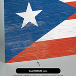 a wooden sign with a flag of the state of texas painted on it