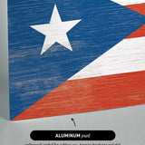 a wooden sign with a flag of the state of texas painted on it