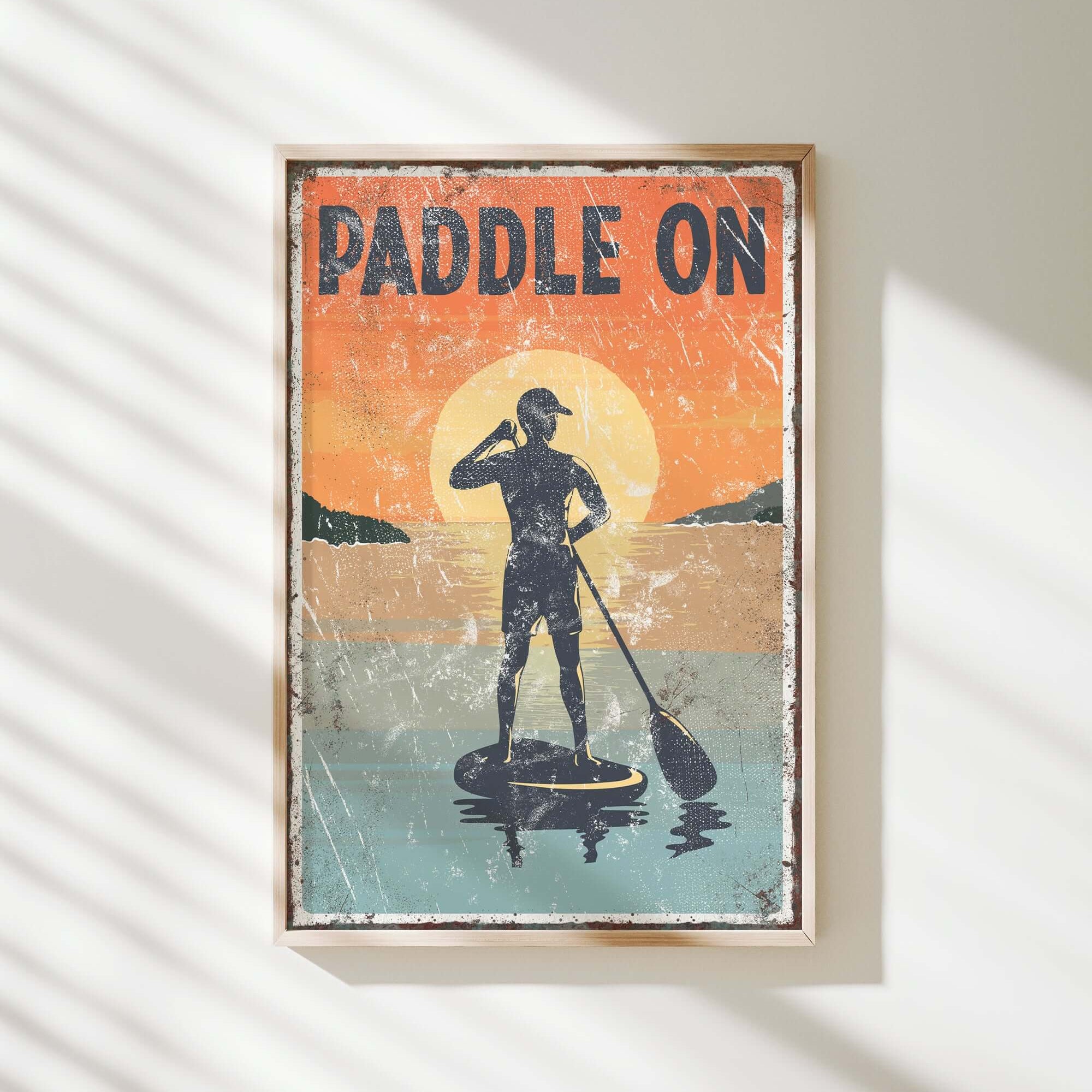 a picture of a man on a paddle board