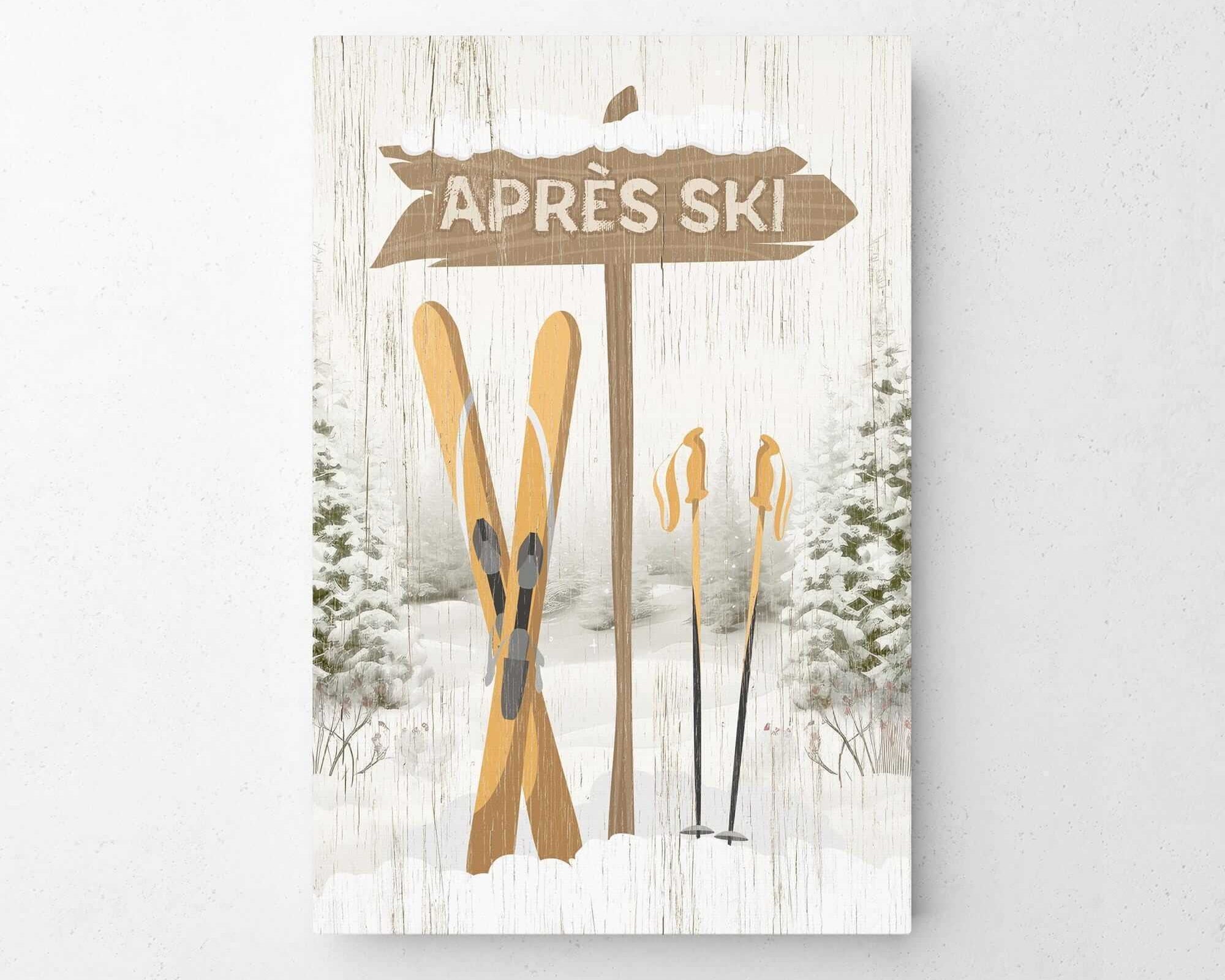 a picture of skis and a sign that says aprre's ski
