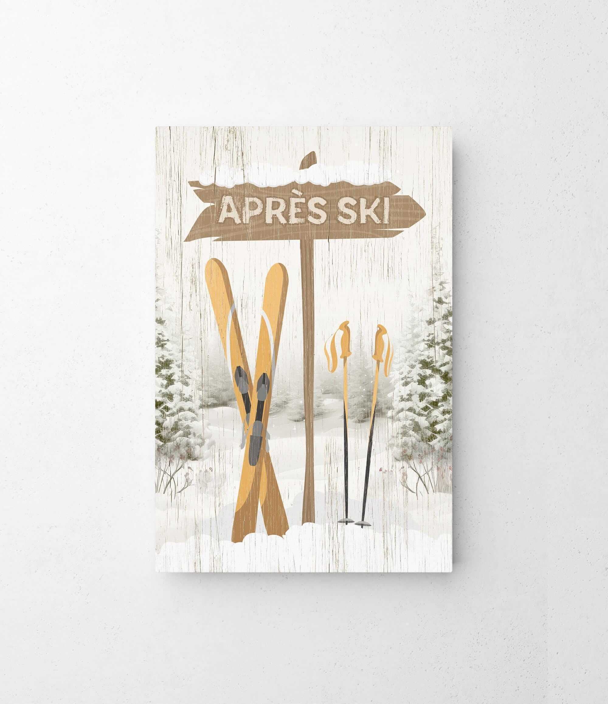 a picture of skis and a sign that says aprre's ski