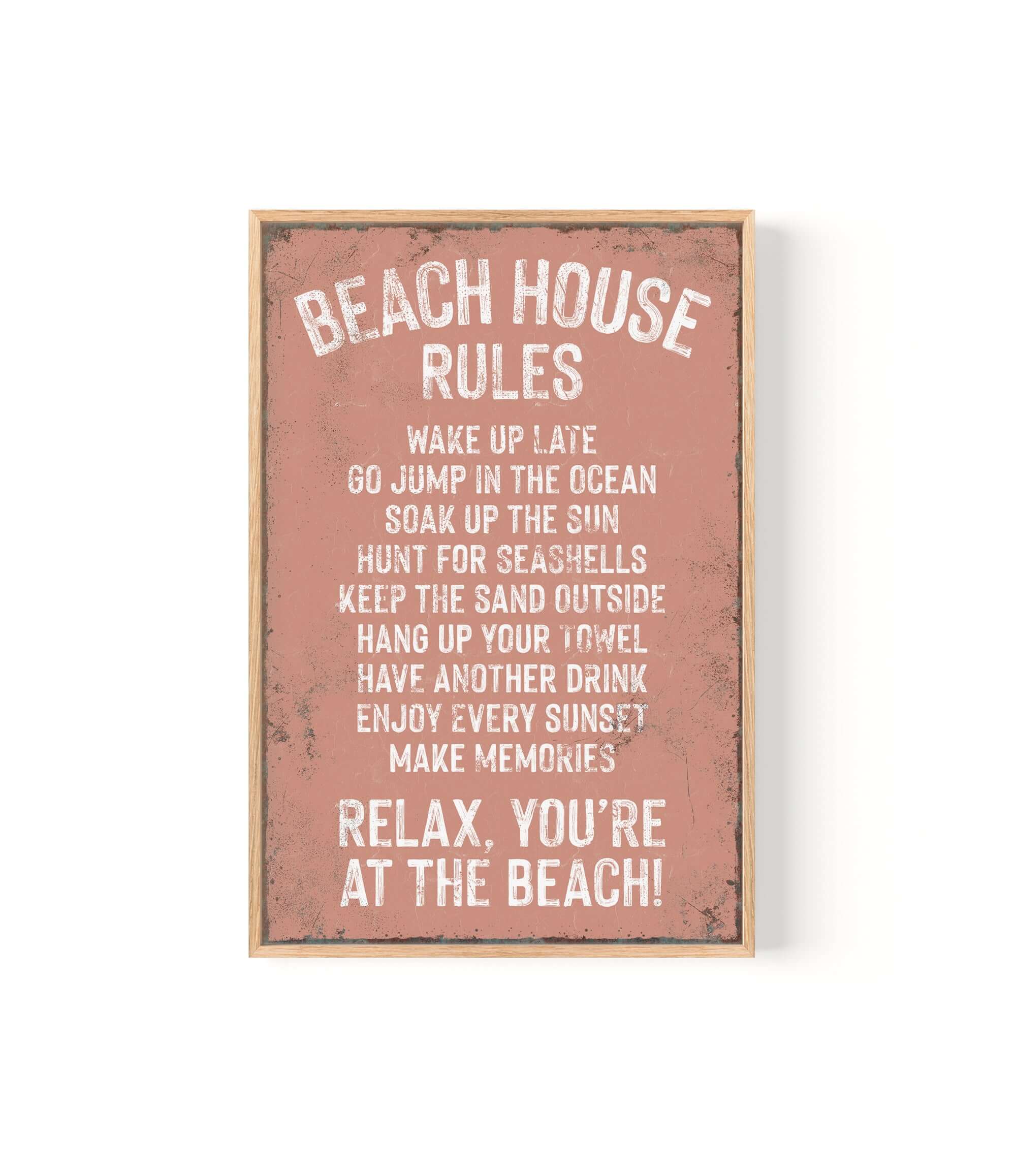 a sign that says beach house rules on it