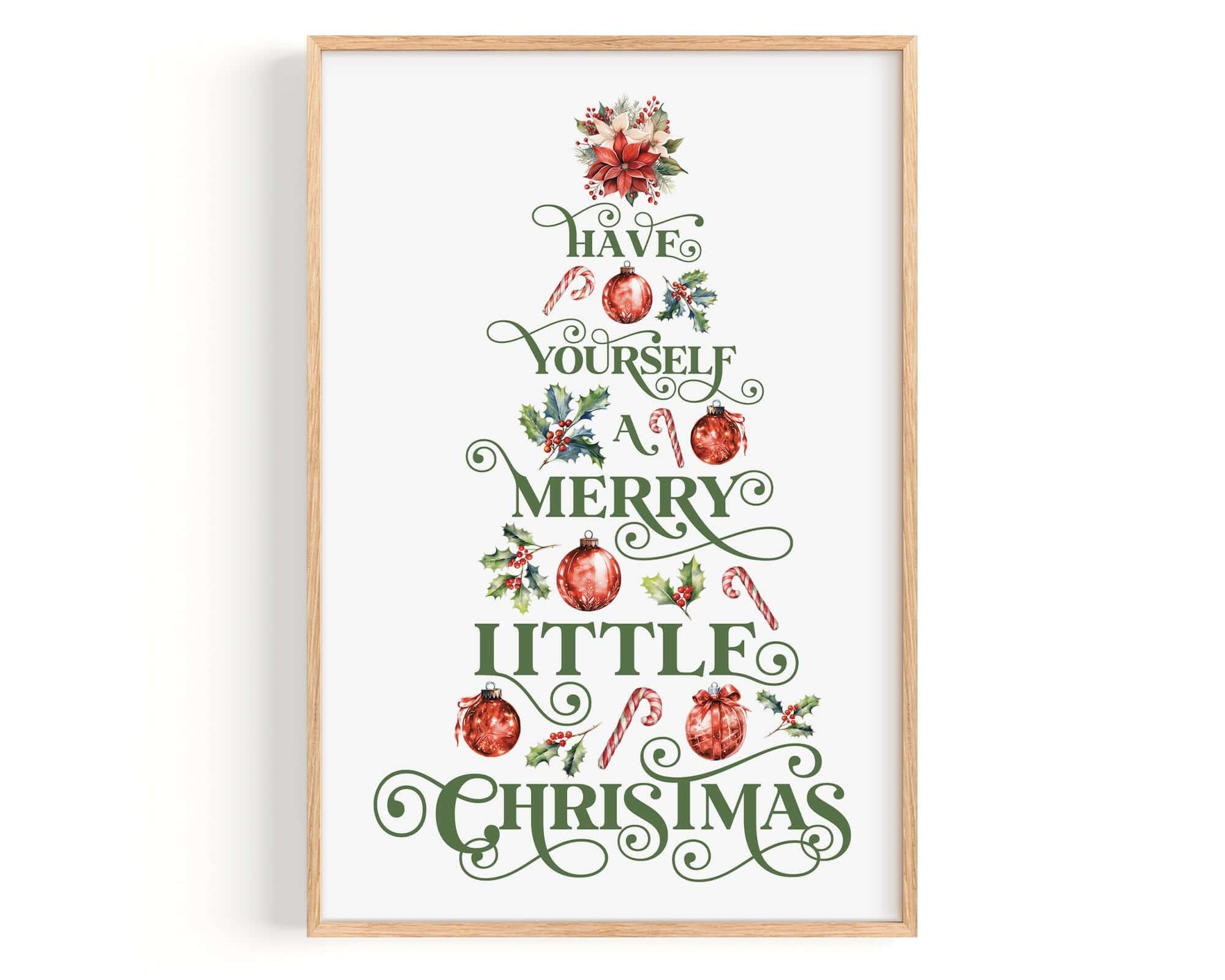a cross stitch christmas tree with the words have yourself merry little christmas
