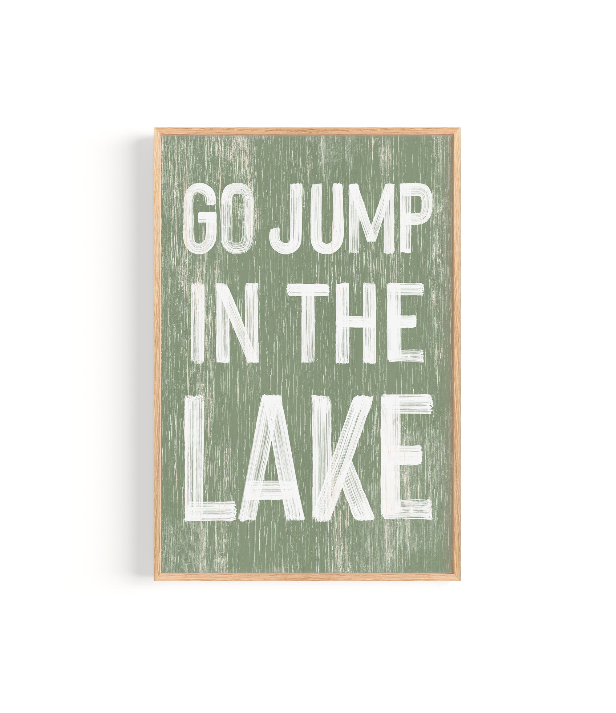 a sign that says go jump in the lake