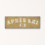 A rectangular sign with the text "APRÈS SKI" in white letters.