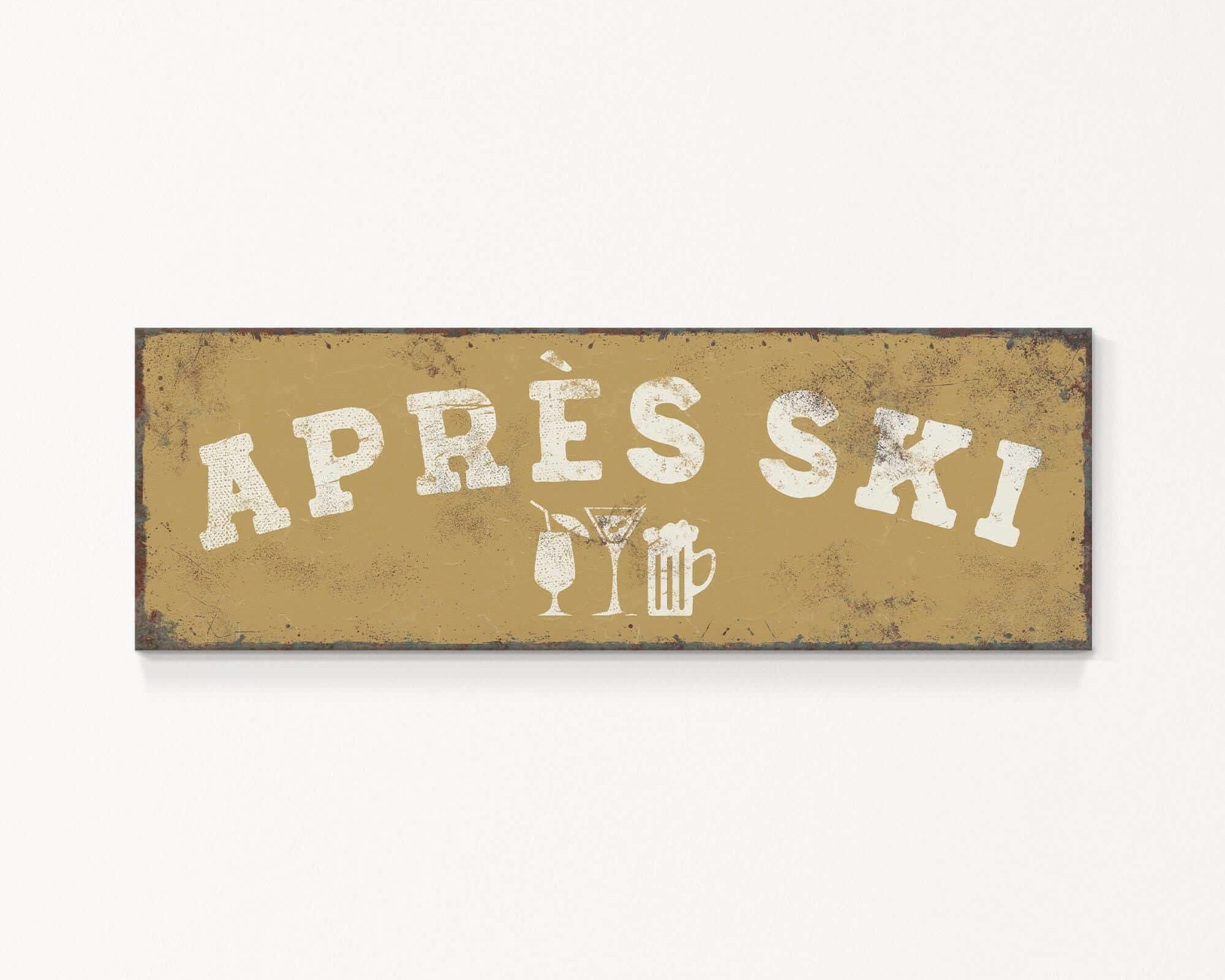 A rectangular sign with the text "APRÈS SKI" in white letters.